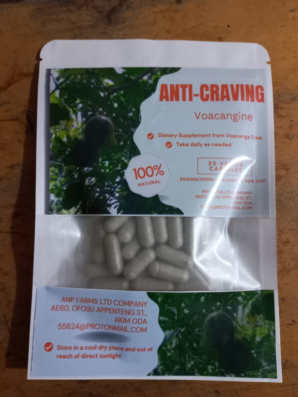 Anti-Craving Voacangine 30 Veggie Capsules 500mg/30mg Voacangine